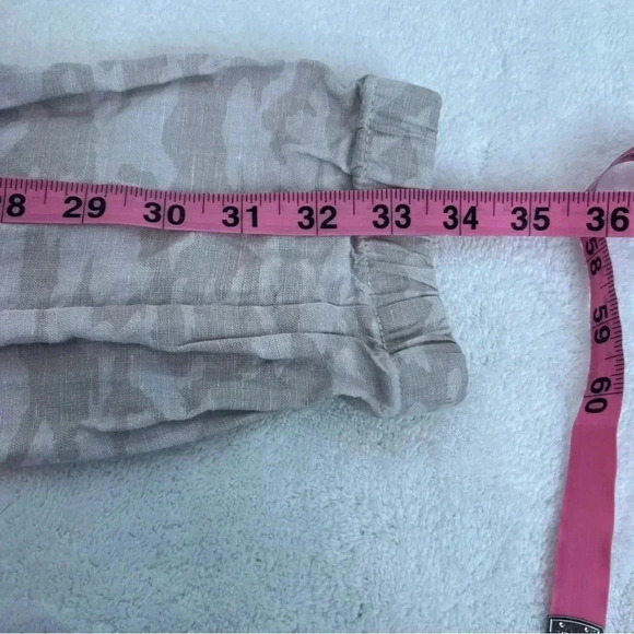 Athleta Tan Camo Print High Rise Cabo Tide Linen Jogger Pants - Picture 14 of 14